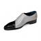 Duca Di Matiste "Veroli" Black/Grey Genuine Italian Calf Leather Crocodile Dress Shoes.